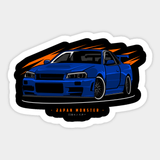 nissan skyline blue Sticker